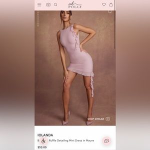 OHPOLLY IOLANDA mauve mini ruffle dress